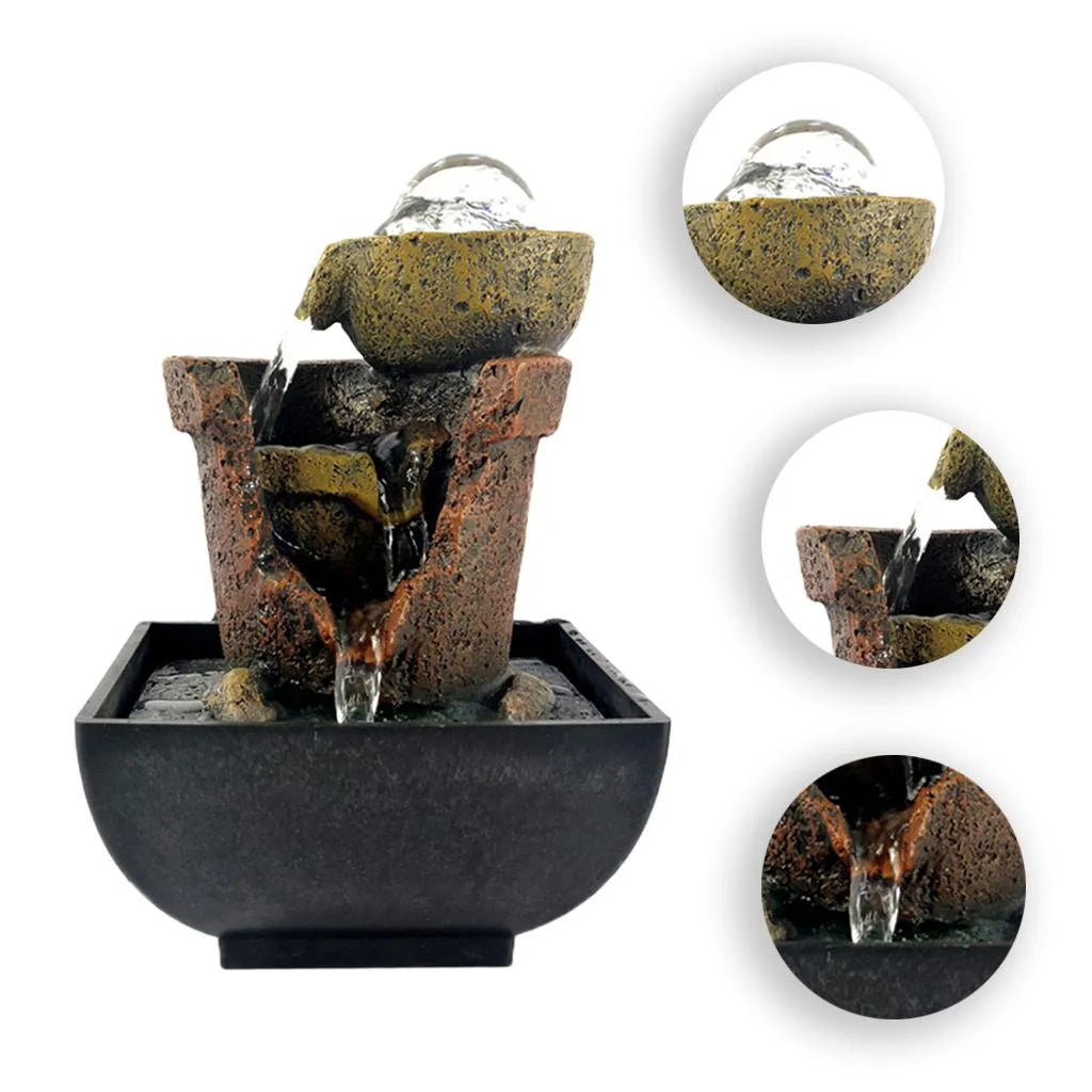 Tabletop Water Fountain With Lights V8630