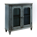Antique Teal Door Accent Cabinet O775127