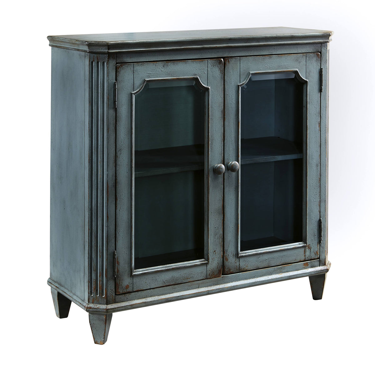 Antique Teal Door Accent Cabinet O775127