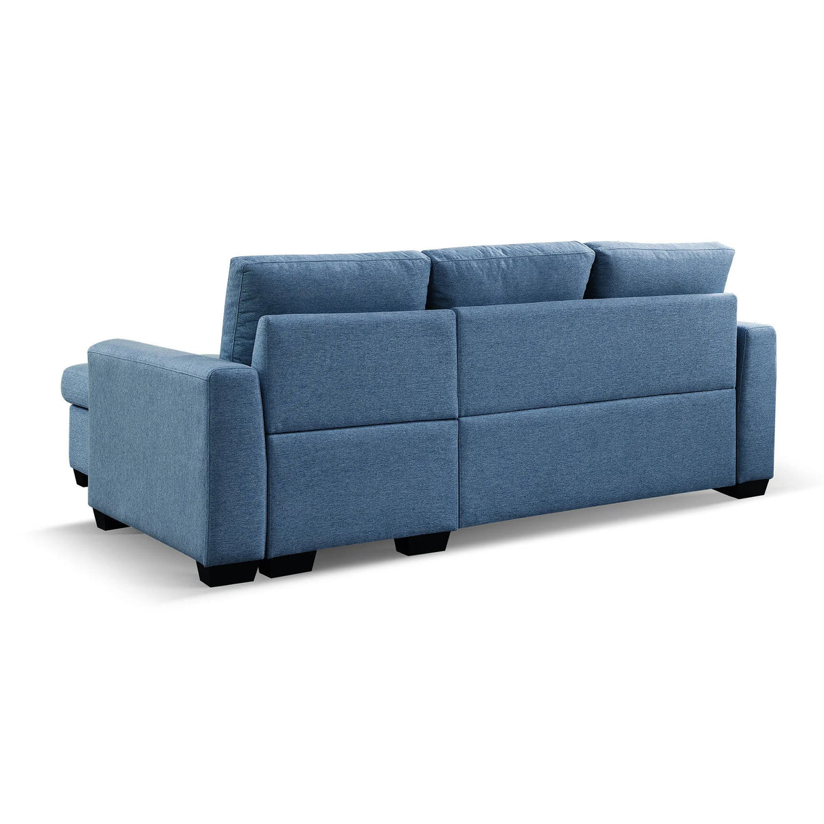 Blue L-Shape Pull-Out Sleeper Sectional Sofa R630