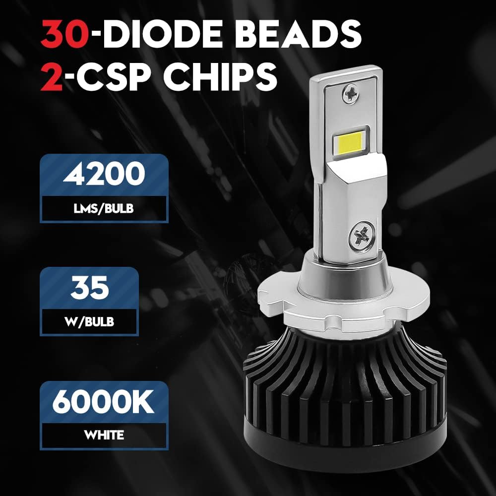 LED Headlight Conversion Kit 70W 8400Lms 6000K White (2 Pack) D6231