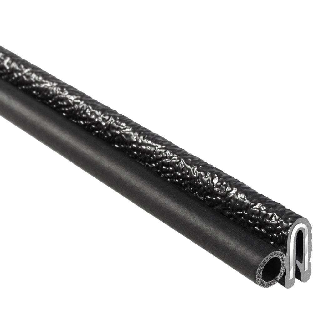 Trim Seal with Side Bulb, 25’ Length, PVC Plastic Trim with EPDM Rubber Seal, Pack of 2 K6133