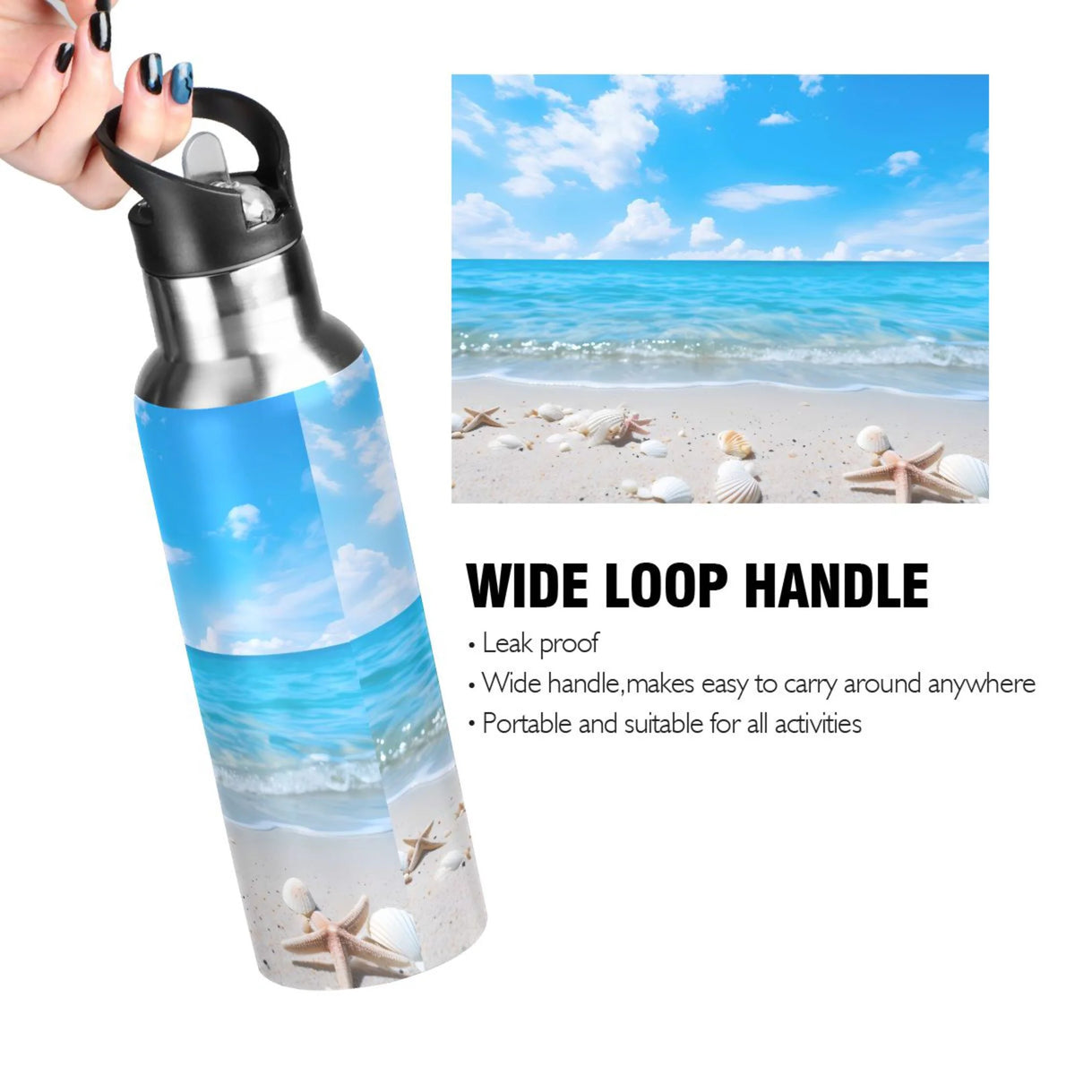 Insulated Stainless Steel Water Bottle with Straw Lid, 20 oz F73560