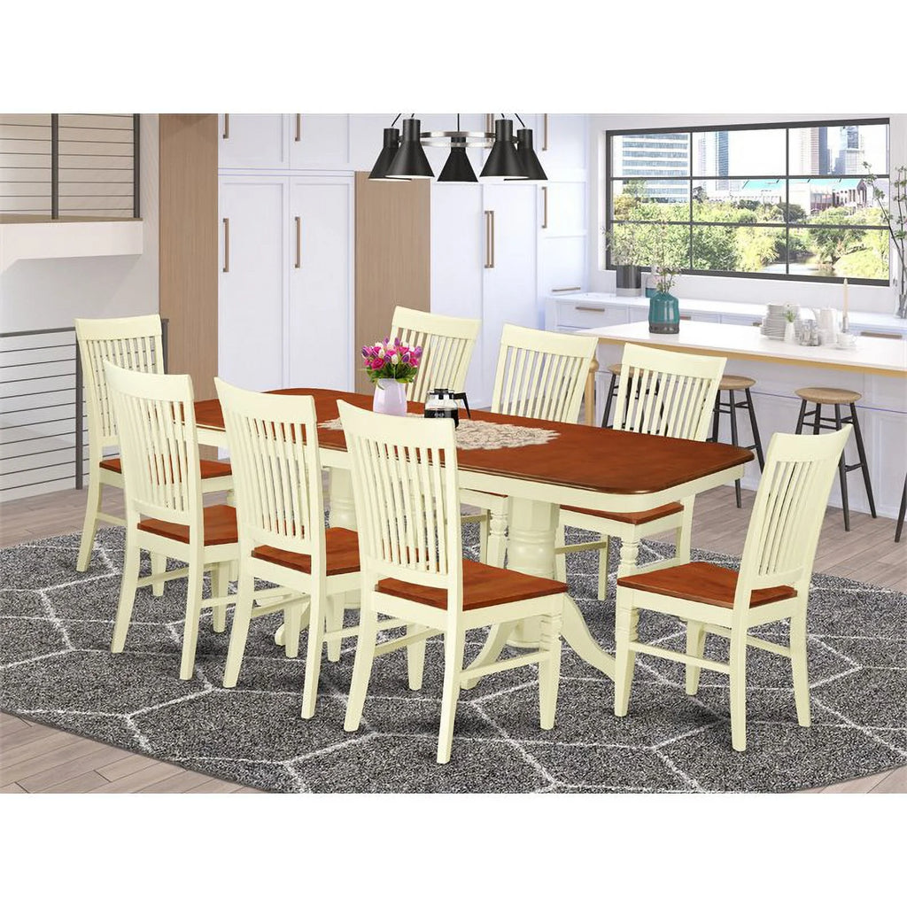 9-piece Wood Table and Dining Chairs X3201