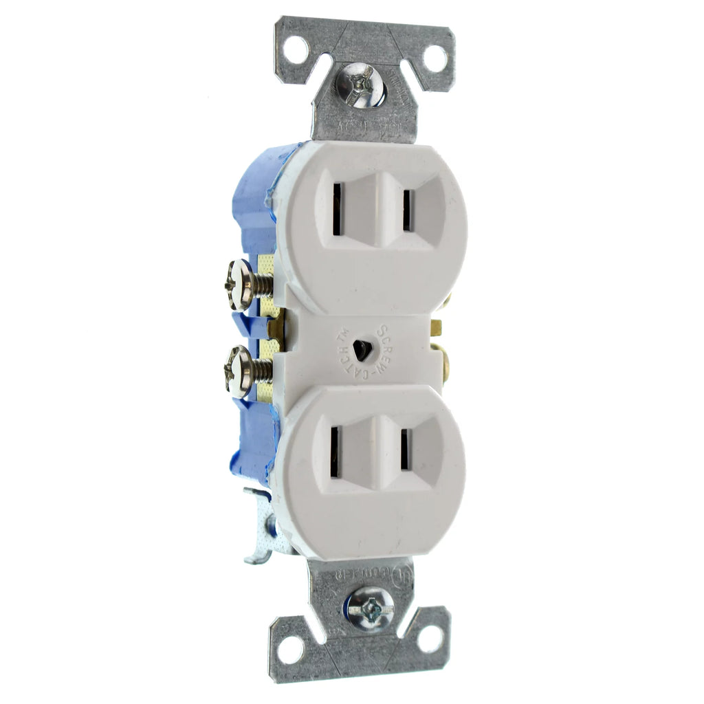 Duplex Outlet, Non-Grounding, 2-Wire, 15-Amp, 120-Volt, White, (10-Pack) N84367