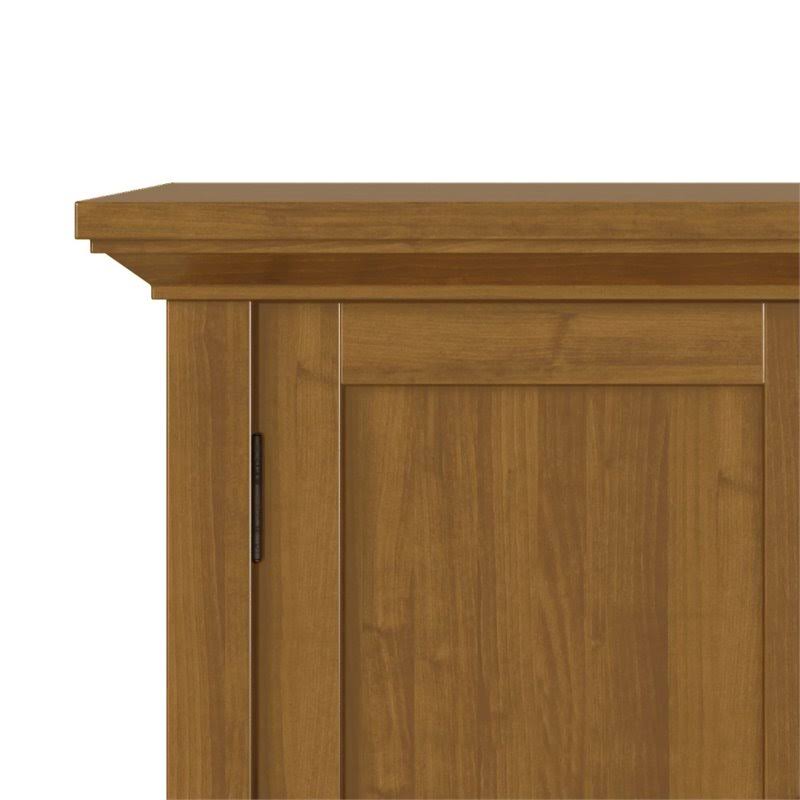Solid Wood Low Storage Cabinet in Light Golden Brown X825302