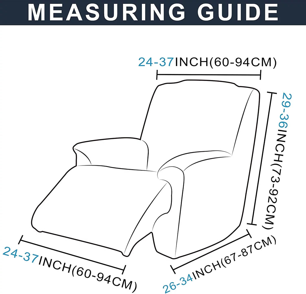 Velvet Oversized Stretch Recliner Sofa Cover 4 Pieces 1 Seat Q131