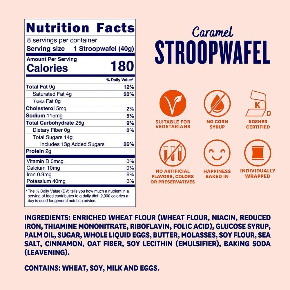 Dutch Caramel Stroopwafels 11 oz 8-Count Pack of 2 Q745