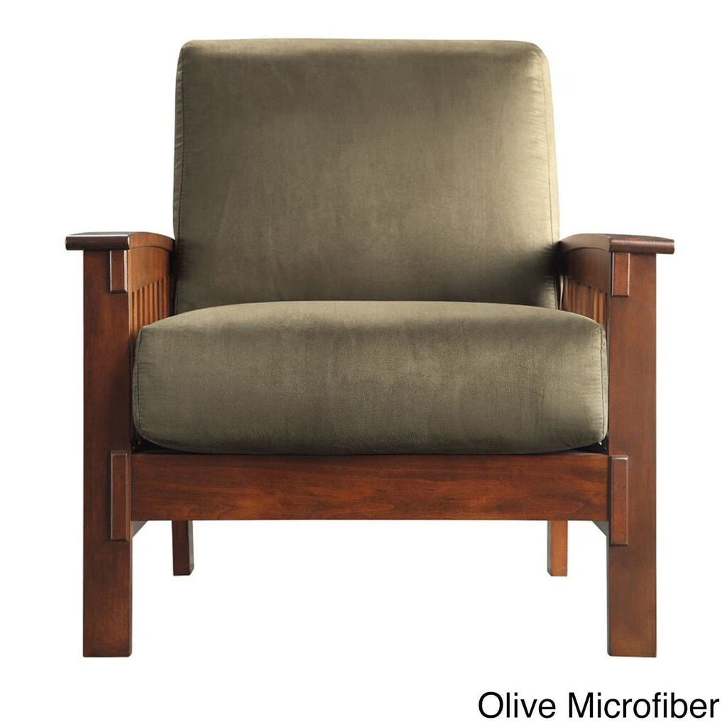 Olive Microfiber Mission Chair M866