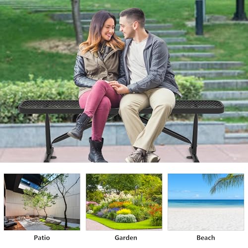 Heavy Duty Metal Park Bench with Portable Frame Z716