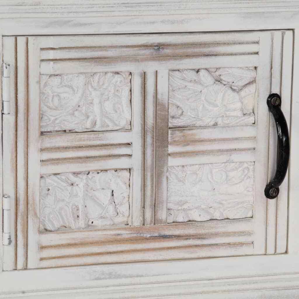 White Solid Mango Wood TV Cabinet A731694