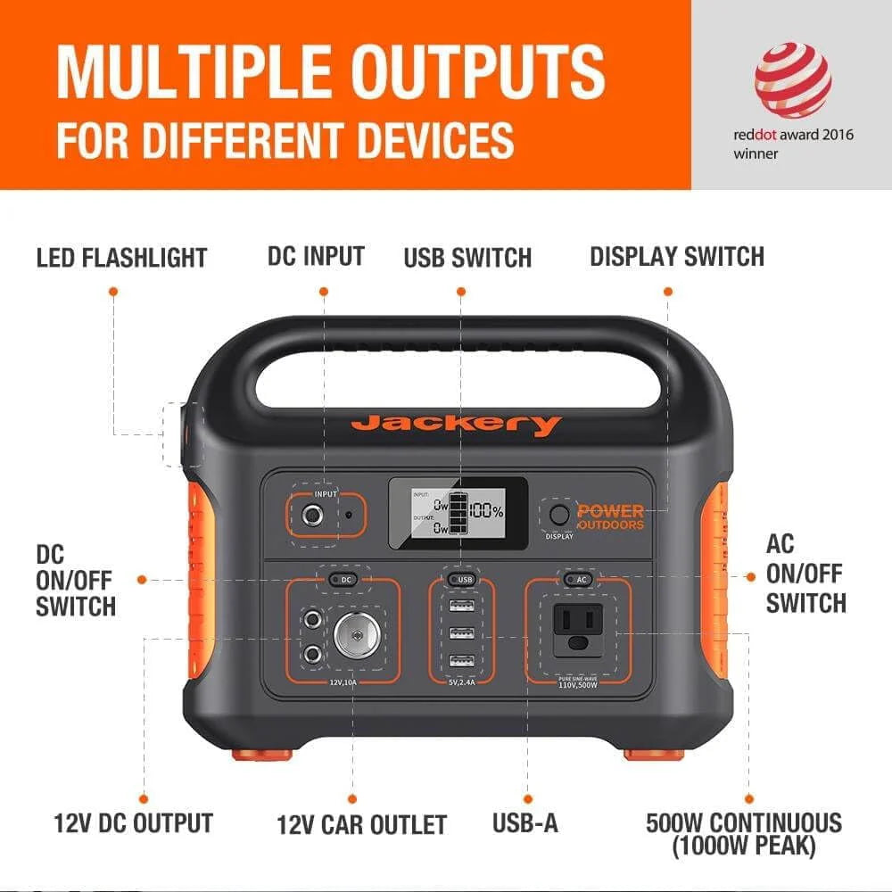 Portable Power Station 550 Wh Lithium-ion Battery 500W Output P188540