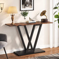 Rustic Brown Industrial Console Table F200