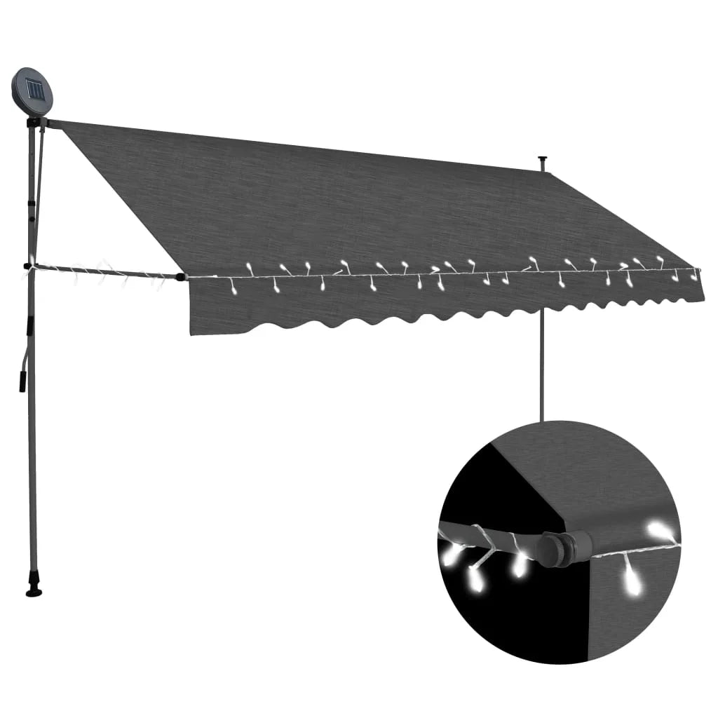 Shelter With Led Balcony Deck 137.8 Door Canopy Manual Crank Polyester Window Canopy L903980