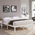 King Solid Wood Platform Bed Frame with Wooden Slats Z915273