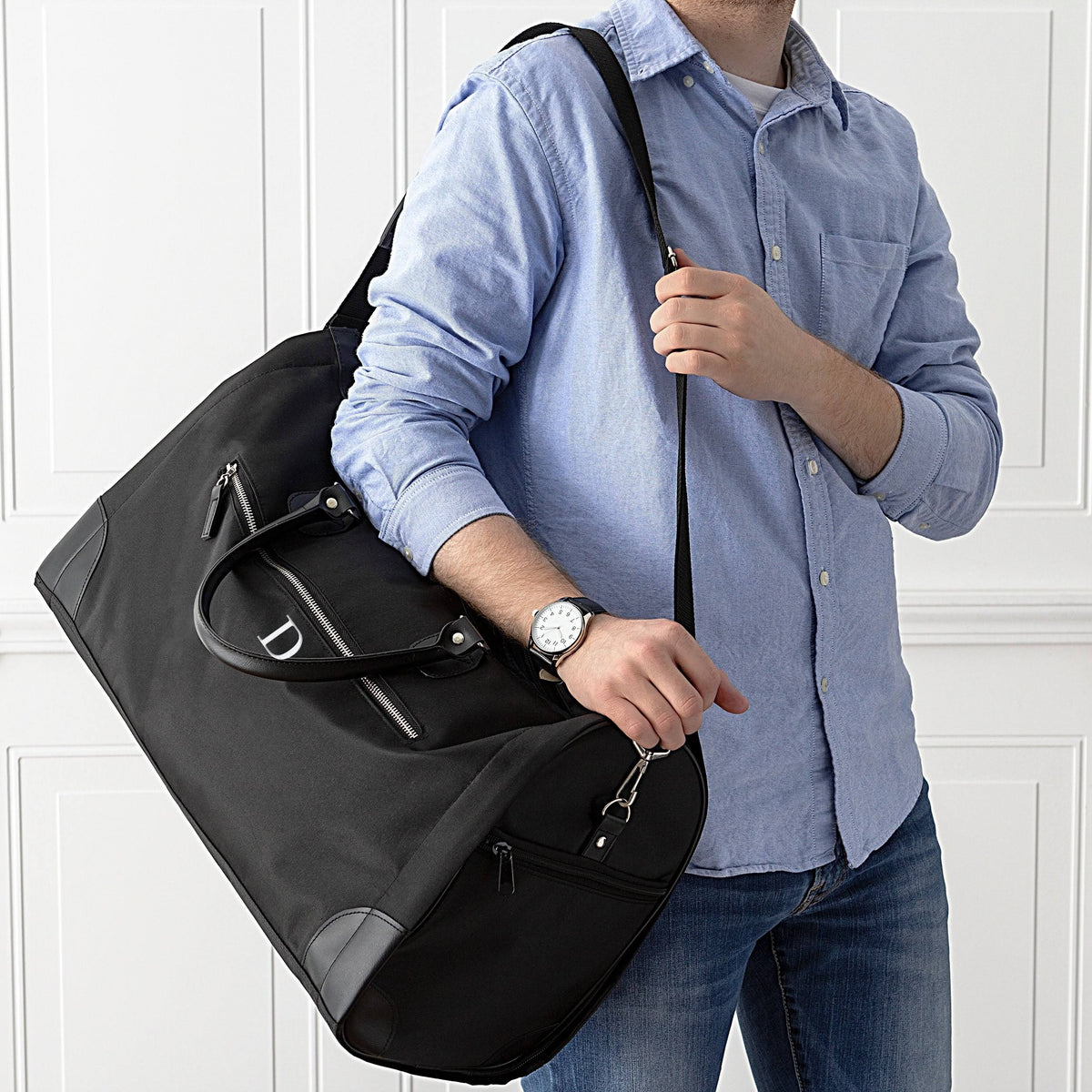 Black Microfiber Convertible Garment Bag U80828