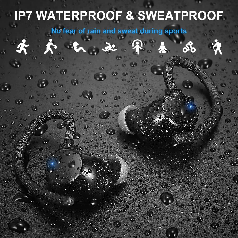 Wireless Bluetooth 5.1 Earbuds with Mic, IP7 Waterproof, Pack of 2 W371