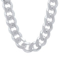 16.6mm Solid .925 Sterling Silver Flat Cuban Link Chain Necklace + Bracelet Set, 24" + 9" F458892