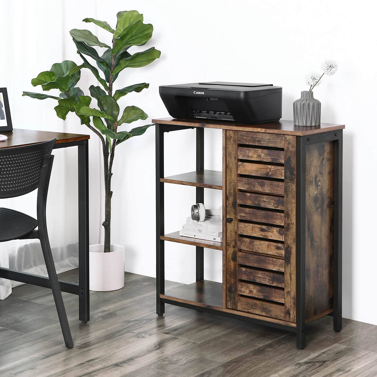 Lowell Storage Cabinet with 3 Shelves and Cupboard N9952