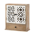 White Geo Pattern Wall Cabinet D740365