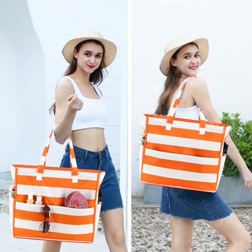 Extra Large Waterproof Beach Tote with Wet Compartment O14772