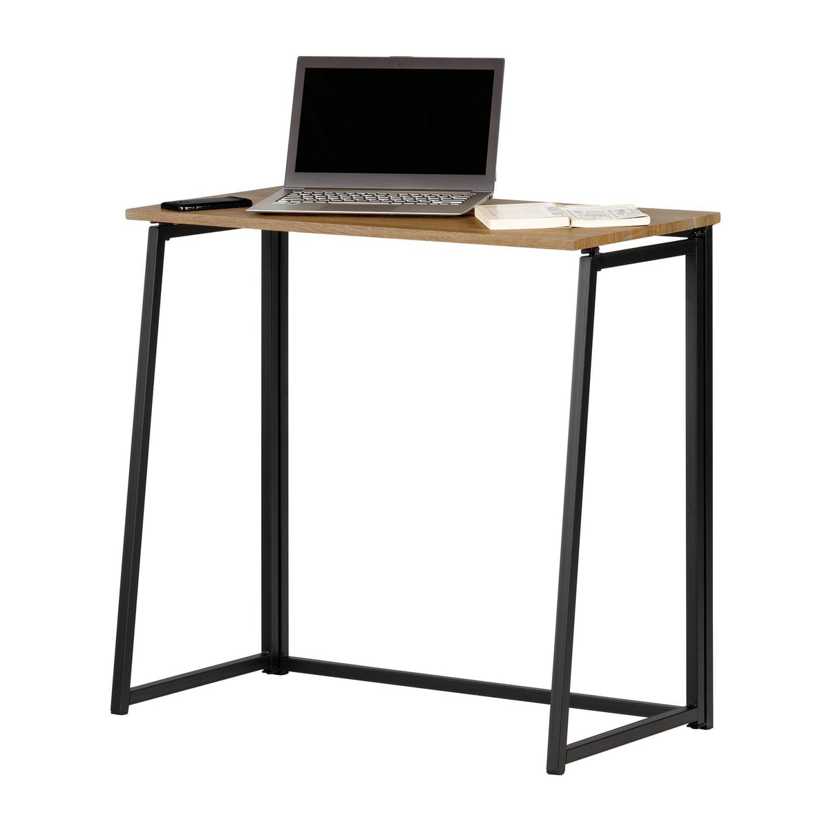 Oak Camel Industrial Folding Computer Desk I2407