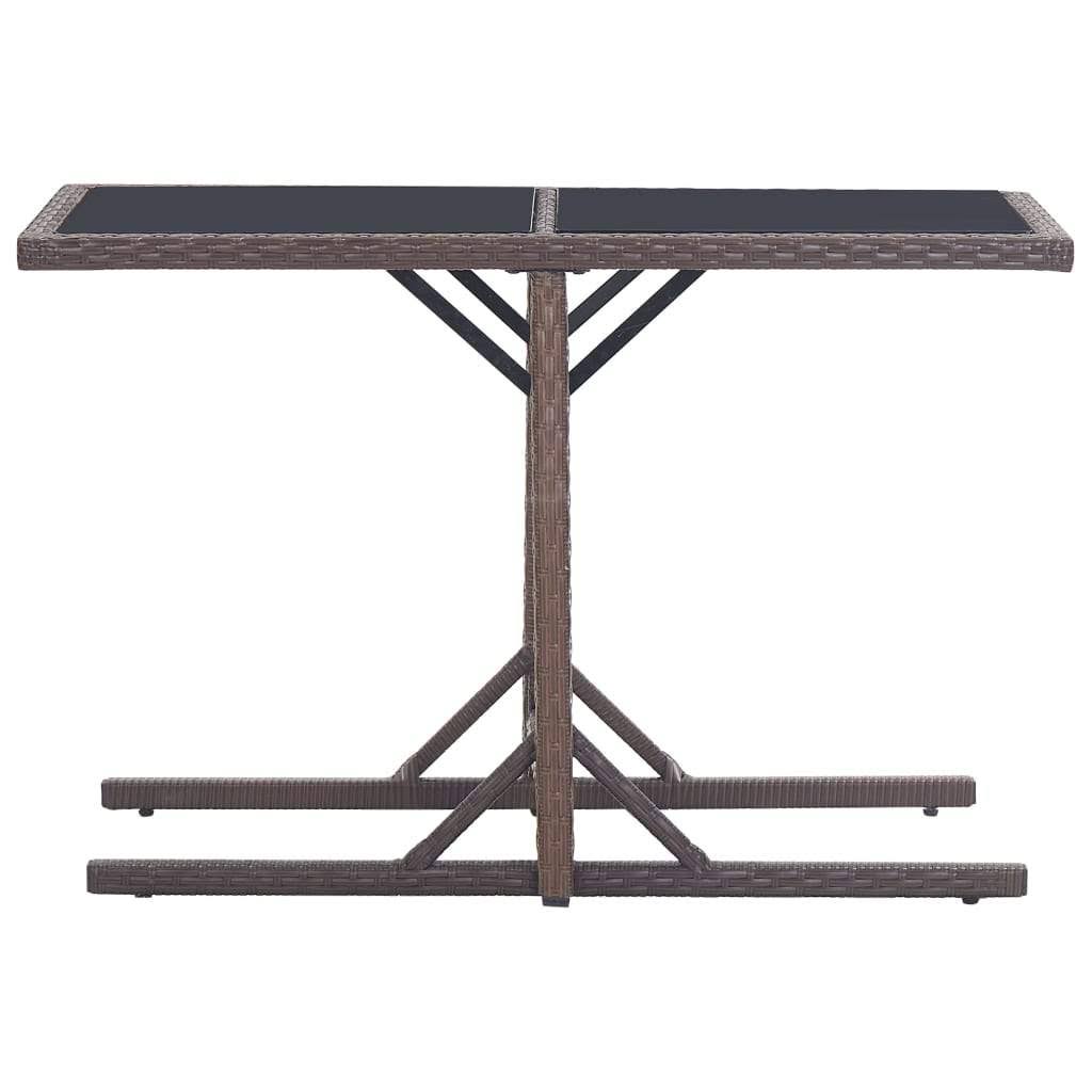 Anthracite Poly Rattan and Solid Acacia Wood Garden Table A4701