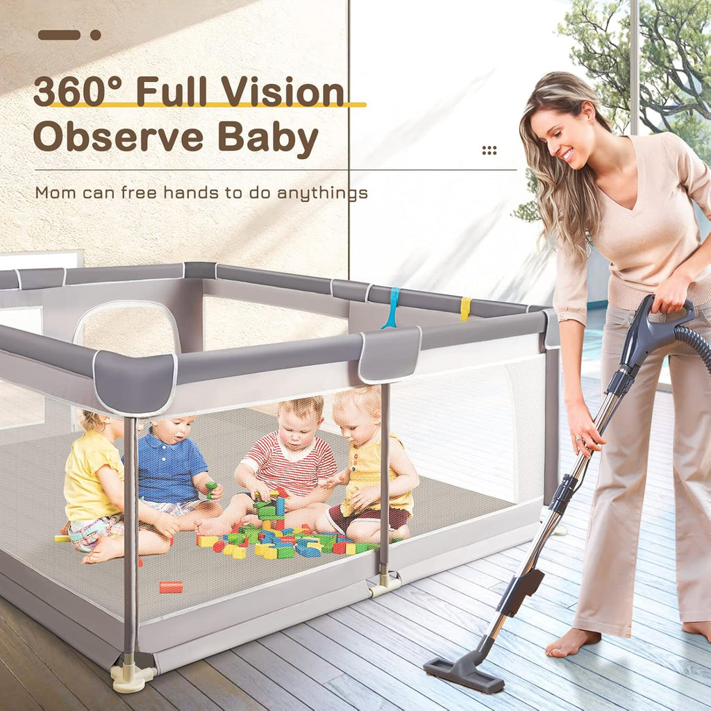 Extra Large Baby Playpen with Soft Breathable Mesh I32885