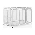 Extra-Large White Mesh Rolling Storage Organizer Bin C33010