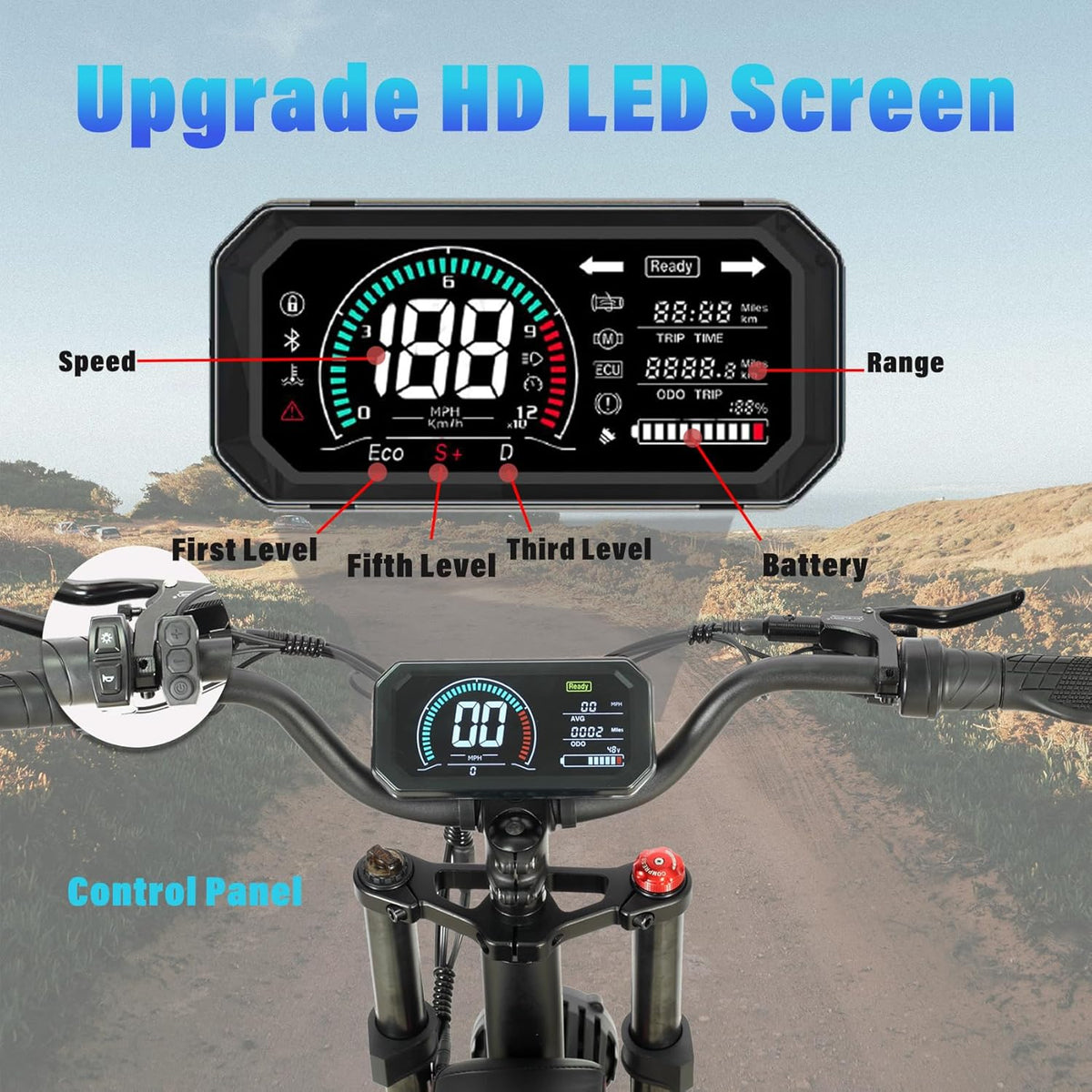 Fat Tire Electric Bike 2000W Dual Motor 20inch 48v 22.4ah A4804