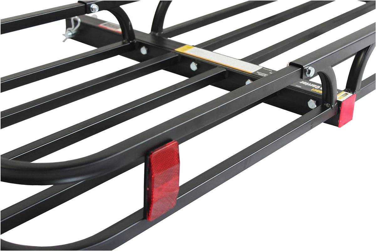 Steel Hitch Cargo Carrier with High Side Rails, 500-lb Load Capacity, Black Q7182