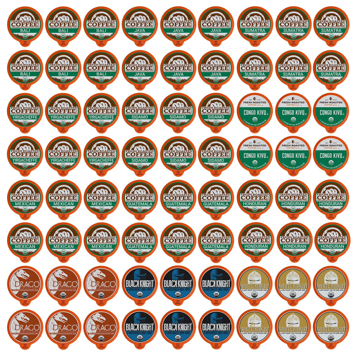 Organic Coffee Pod Sampler, 72 Count H32054