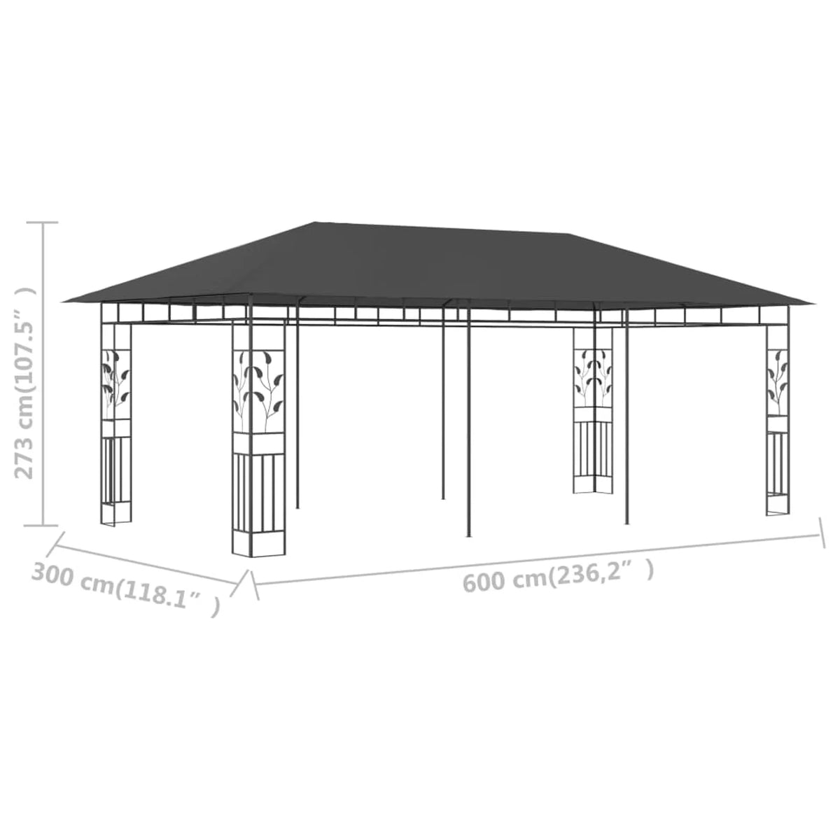 Anthracite Gazebo with Mosquito Net K707443