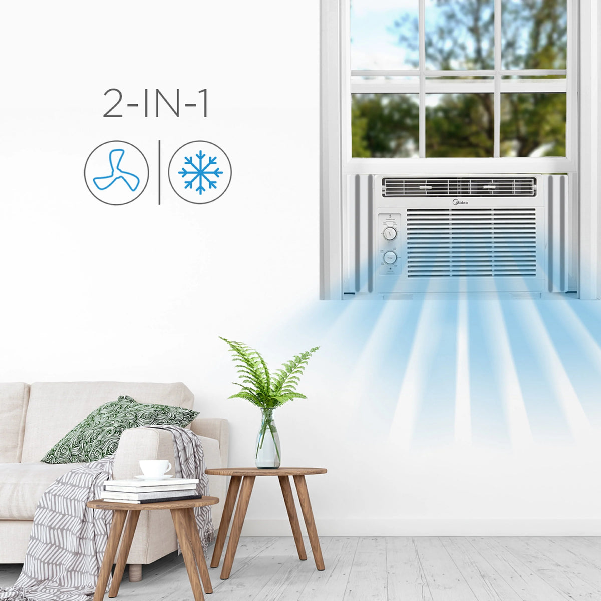 5,000 BTU 150 Sq Ft Mechanical Window Air Conditioner, White V3444