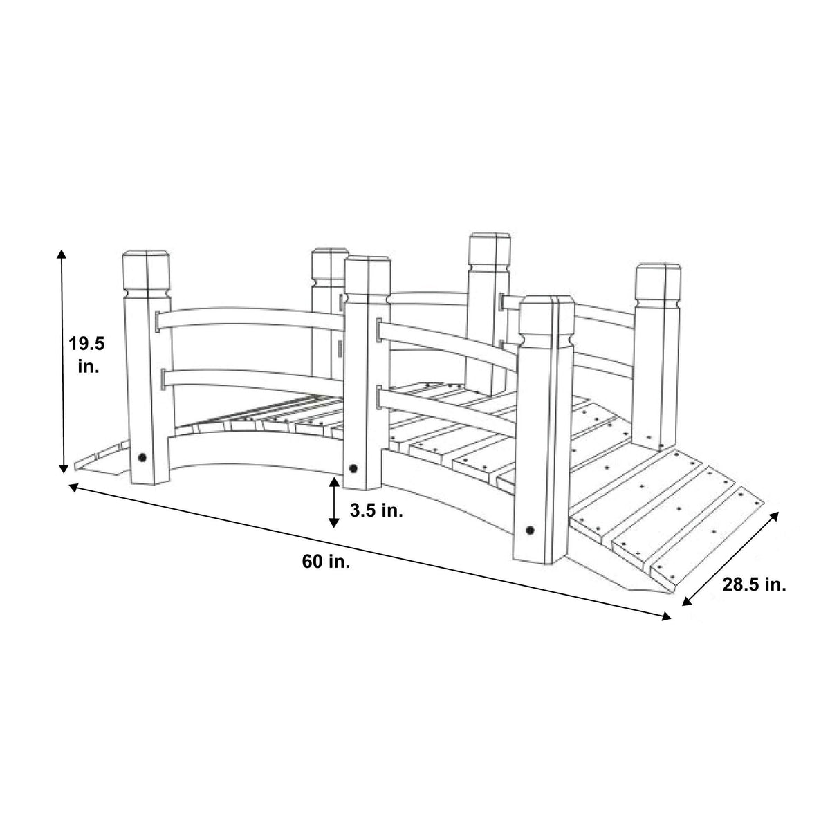 5 ft. Cedar Garden Bridge W488188