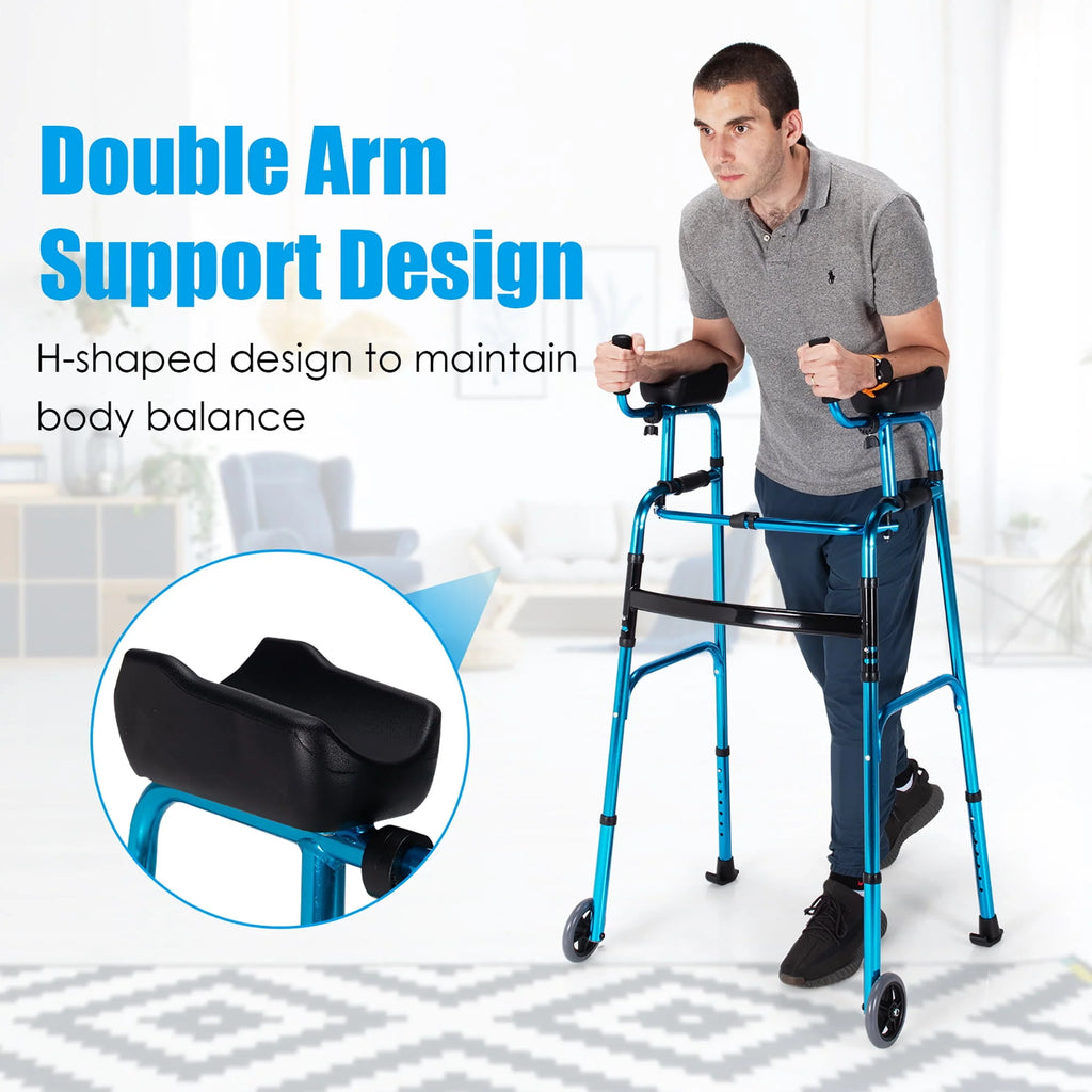 Folding Aluminum Alloy Walker with Armrest Support T948