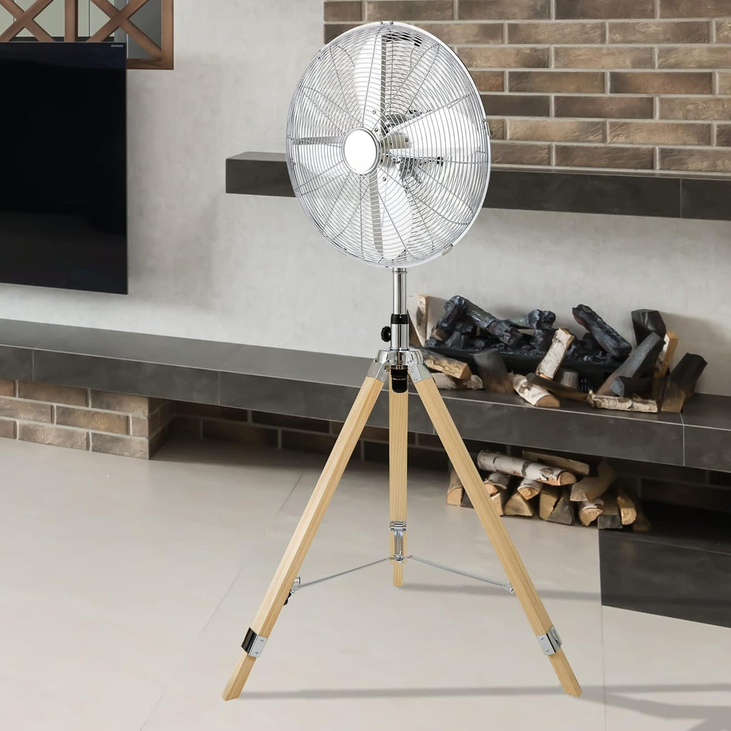 16 Inch Retro Tripod Fan, 3 Speeds, Adjustable Height G79018