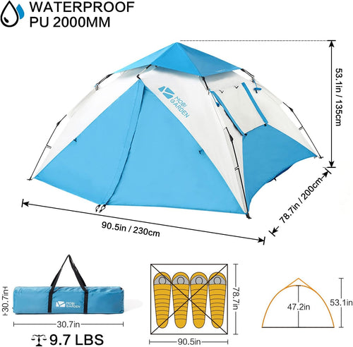 4 Person Waterproof Pop Up Camping Tent V132879