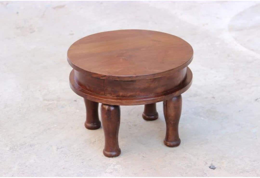 Solid Mango Wood Round Brown Coffee Table M83205