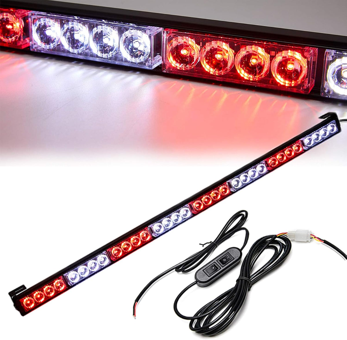36 Inch LED Strobe Light Bar Red/Blue L4379