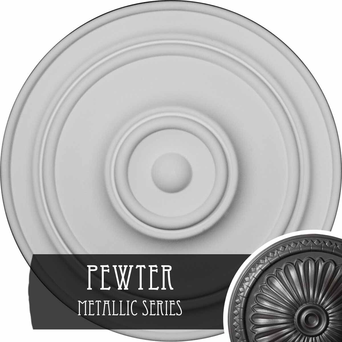 Classic Ceiling Medallion, Hand-Painted Pewter M820