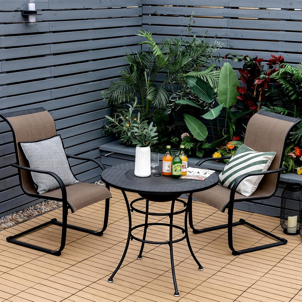 32 Inch Metal Wood Burning Fire Pit with Cover and Grill Grate L4658