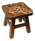 Carved Stained Wood Step Stool J9287