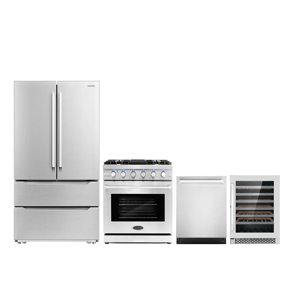 30 Gas Range Refrigerator with Ice Maker Dishwasher and Wine Cooler N83087