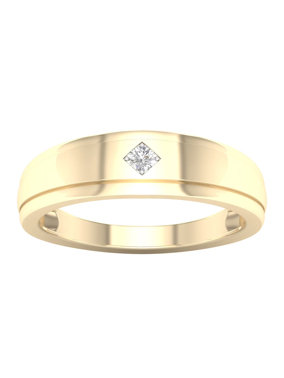 10k Yellow Gold Men's Solitaire Ring I582431