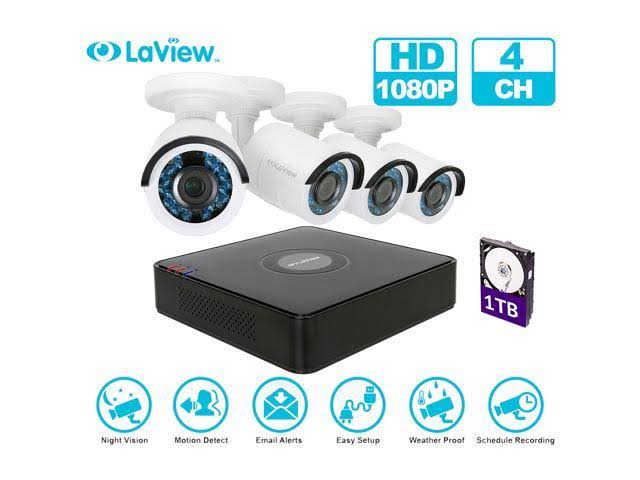 4CH 1080p HD Security Cameras Z43722