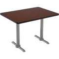 Mahogany Bistro Table with Silver Base Q283