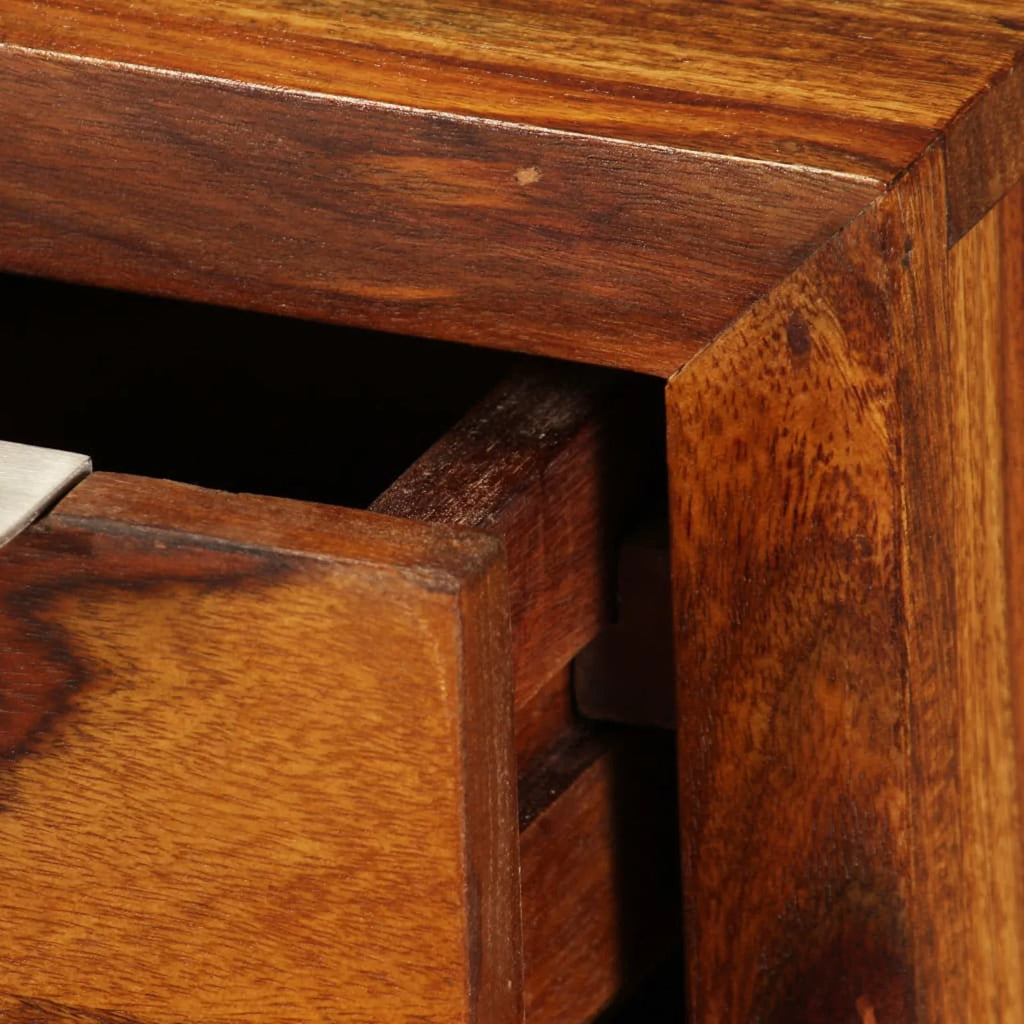 Sheesham Wood TV Stand with Door Cabinet and 2 Storage Drawers E5280