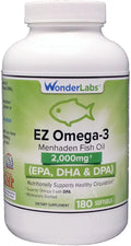 Omega-3 Fish Oil Supplement 2000 mg 180 Softgels R983578