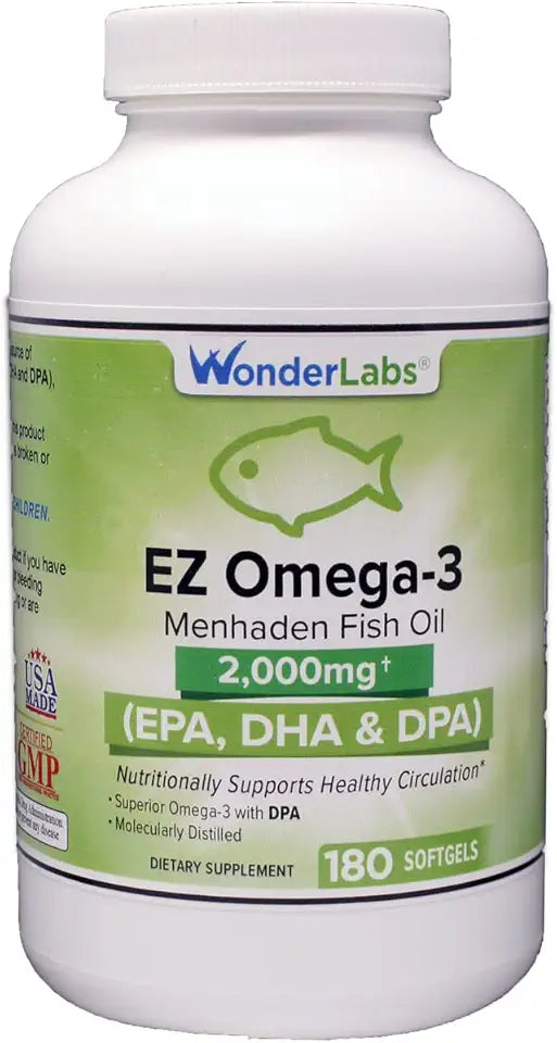Omega-3 Fish Oil Supplement 2000 mg 180 Softgels R983578